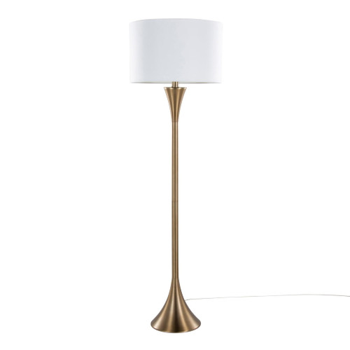 Lenuxe - Contemporary Floor Lamp - Golden Bronze / White