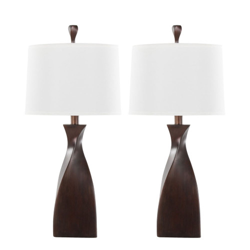 Curvo - Contemporary Polyresin Table Lamp (Set of 2) - Beige