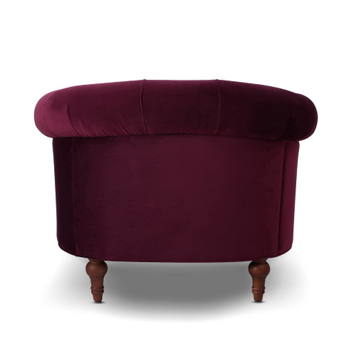 La Rosa - Victorian Tufted Upholstered Accent Chair - Burgundy