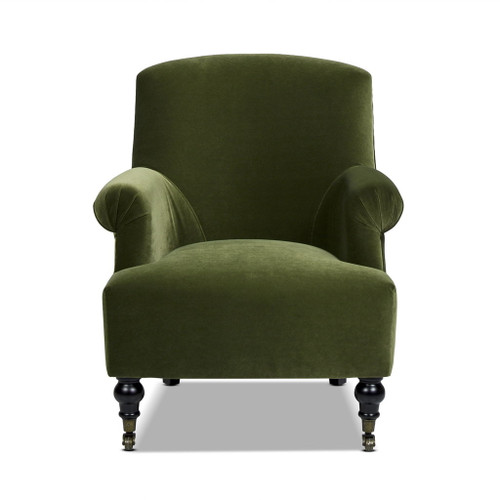 Eloise - Pleated Sock Arm Accent Armchair - Olive Green