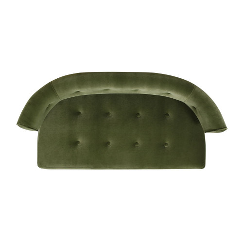 Jared - Roll Arm Tufted Bench Settee - Olive Green