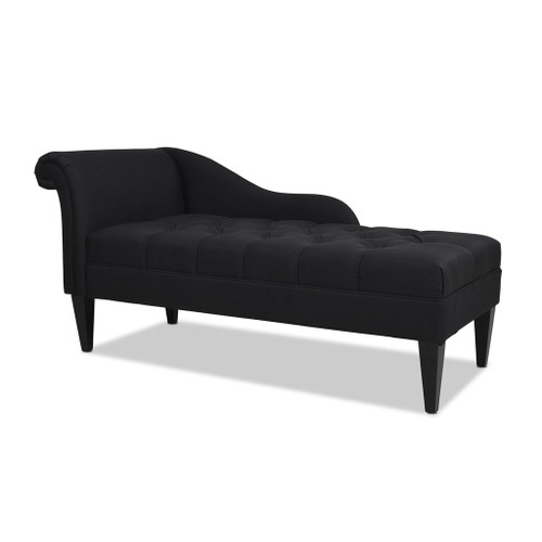 Harrison - Tufted Roll Arm Chaise Lounge - Jet Black