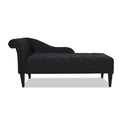 Harrison - Tufted Roll Arm Chaise Lounge - Jet Black