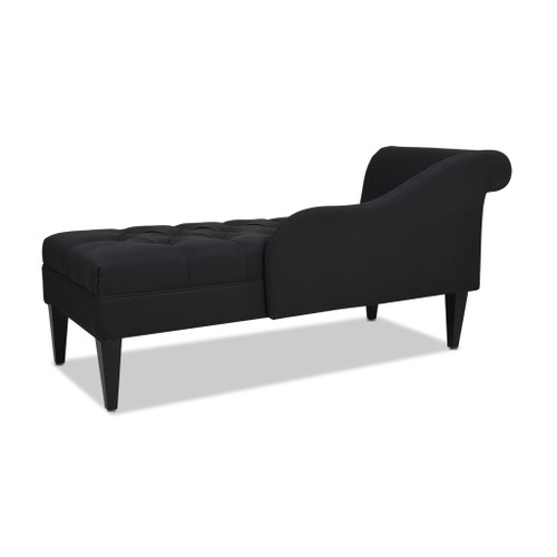 Harrison - Tufted Roll Arm Chaise Lounge - Jet Black