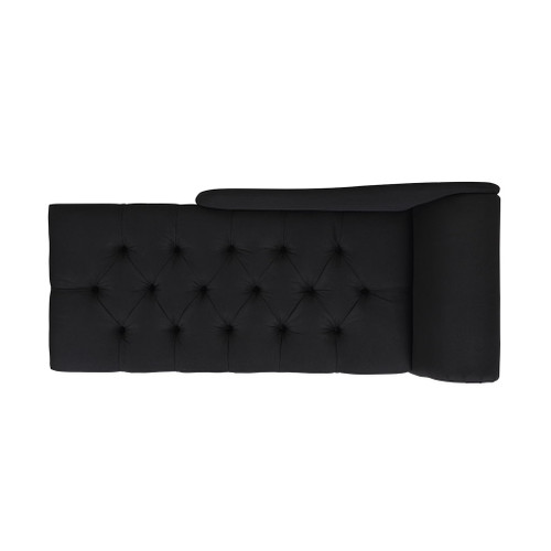Harrison - Tufted Roll Arm Chaise Lounge - Jet Black