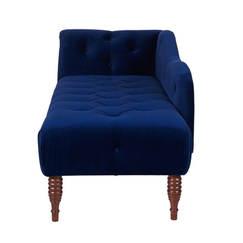 Samuel - Tufted Roll Arm Chaise Lounge - Navy Blue