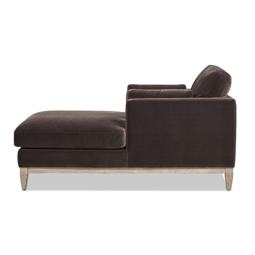 Knox - Modern Farmhouse Chaise Lounge Chair - Deep Brown