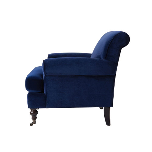 Alana Lawson - Accent Arm Chair Metal Casters - Navy Blue