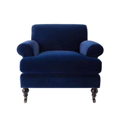 Alana Lawson - Accent Arm Chair Metal Casters - Navy Blue