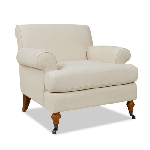 Alana Lawson - Accent Arm Chair Metal Casters - Light Beige