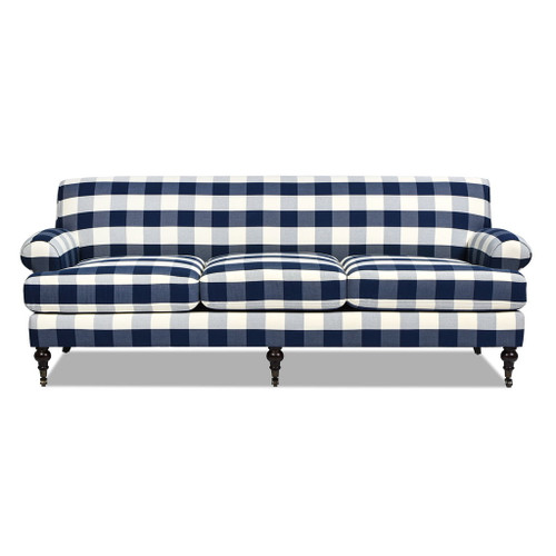 Alana Lawson - Three Cushion Tightback Sofa - Blue Lattice