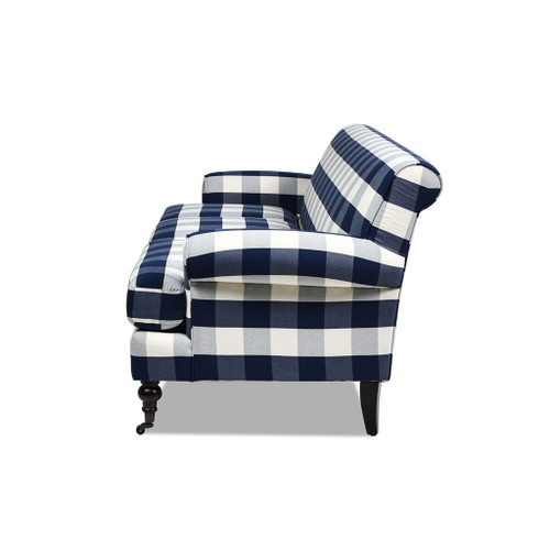 Alana Lawson - Three Cushion Tightback Sofa - Blue Lattice