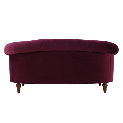 La Rosa - Victorian Chesterfield Loveseat - Burgundy