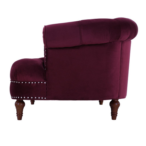 La Rosa - Victorian Chesterfield Loveseat - Burgundy