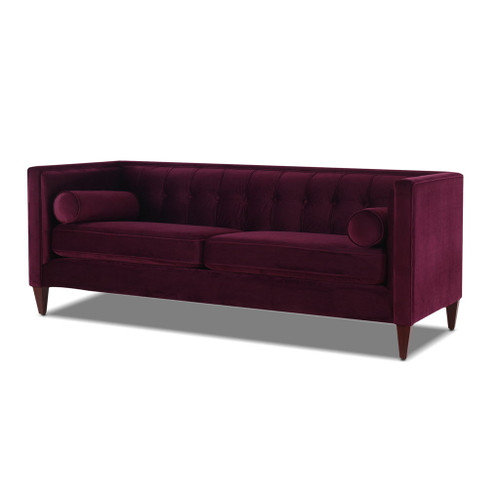 Jack - Modern Tuxedo Tufted Sofa - Burgundy