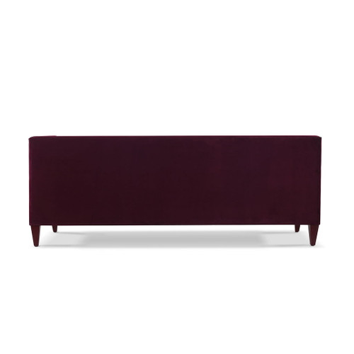 Jack - Modern Tuxedo Tufted Sofa - Burgundy