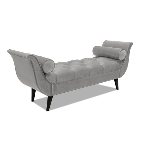 Alma - Tufted Flared Arm Entryway Bench - Opal Gray