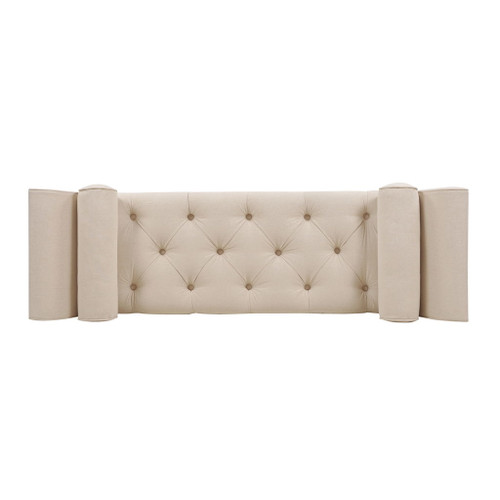 Alma - Tufted Flared Arm Entryway Bench - Sky Neutral Beige