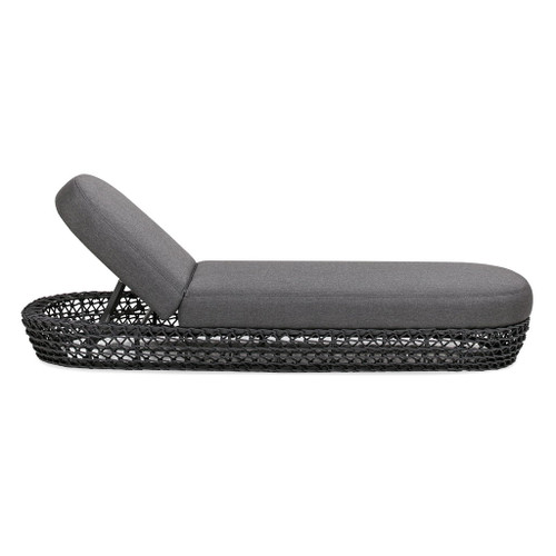 Willow - Sunbrella Upholstered Patio Lounger - Graphite Gray / Black