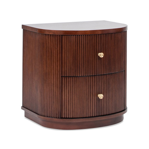 Valentine - 2 Drawer Storage Side Table - Dark Walnut