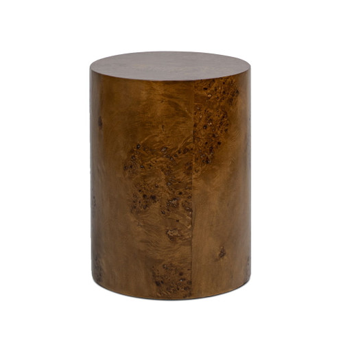 Nebula - Accent Oval Pillar Side Table - Medium Brown