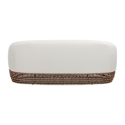 Willow - Upholstered Woven Patio Deep Seating Sofa, Wicker Frame - Wheat Beige / Golden Brown