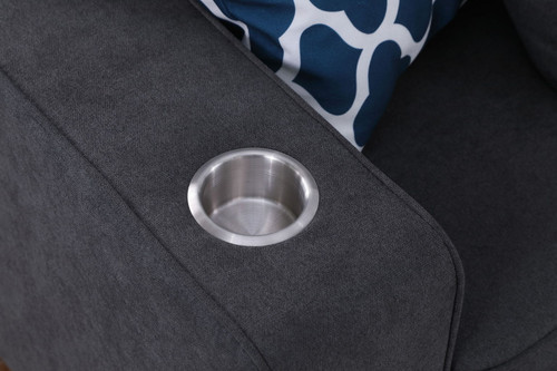 Cooper - 6 Piece Reversible L-Shape Sectional Sofa & Cupholder - Stone Gray