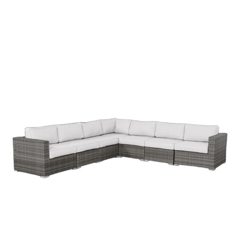Luxurious Weather Resistant Wicker Patio Sectional - Gray Mix