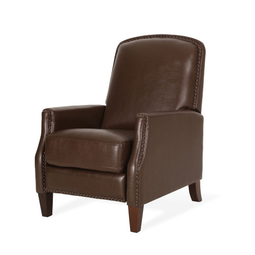 Recliner Chair With Rivets - Dark Brown