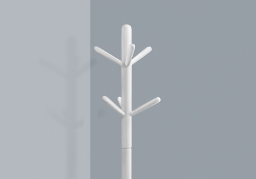 Free Standing Coat Rack 9 Hooks For Entryway - White