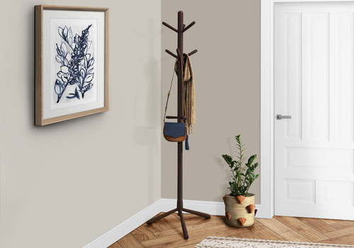 Free Standing Coat Rack 9 Hooks For Entryway - Espresso