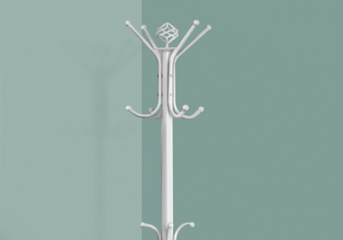 Free Standing Coat Rack 12 Hooks For Entryway - White