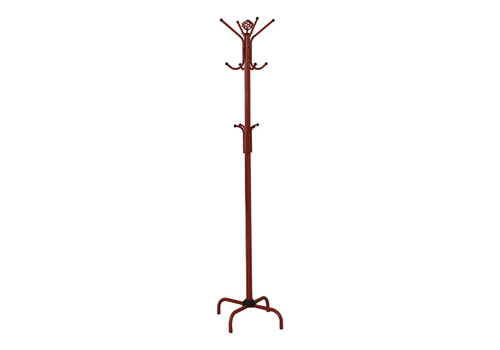 Free Standing Coat Rack 12 Hooks For Entryway - Red