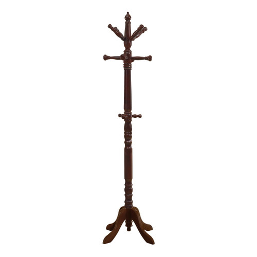 Free Standing Coat Rack 11 Hooks For Entryway - Cherry