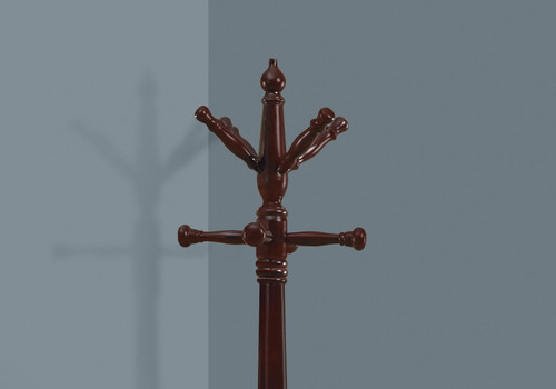 Free Standing Coat Rack 11 Hooks For Entryway - Cherry