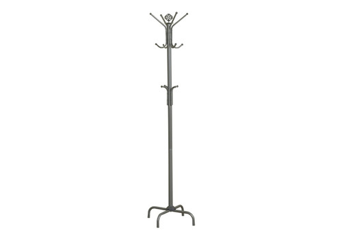 Free Standing Coat Rack 12 Hooks For Entryway - Silver