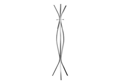 Free Standing Coat Rack 3 Hooks For Entryway - Silver