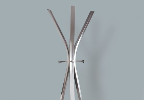 Free Standing Coat Rack 3 Hooks For Entryway - Silver