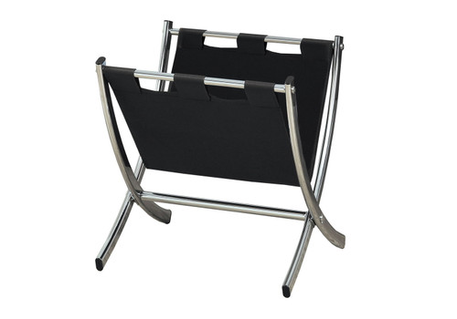 Magazine Rack Standing Organizer Storage Leather Look - Black
