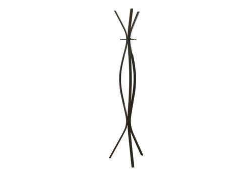 Free Standing Coat Rack 3 Hooks For Entryway - Espresso