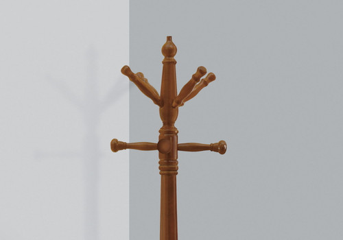 Free Standing Coat Rack 11 Hooks For Entryway - Oak
