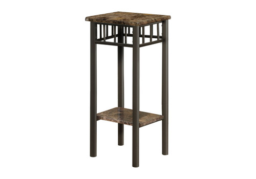 Accent Table Plant Stand Square Marble Look - Espresso
