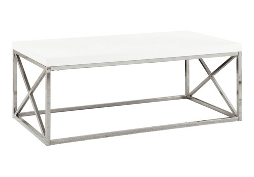 Glossy Coffee Table Rectangular For Living Room - White