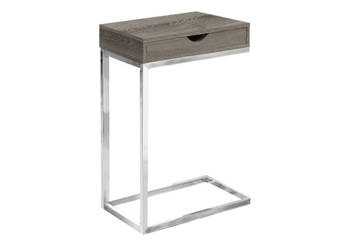 C-Shaped Accent Table Storage Drawer For Living Room - Taupe