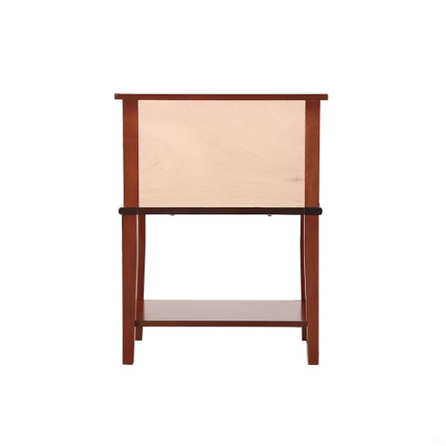 Sleek Nightstand With Storage Shelf And Rich Finish - Cherry