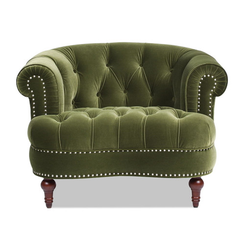 La Rosa - Victorian Tufted Upholstered Accent Chair - Olive Green