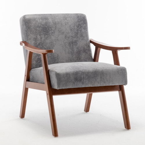 Accent Chair, Classic, Mid Century Modern For Extra Seating - Gray