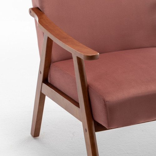 Accent Chair, Classic Mid Century Modern For Extra Seating - Rose