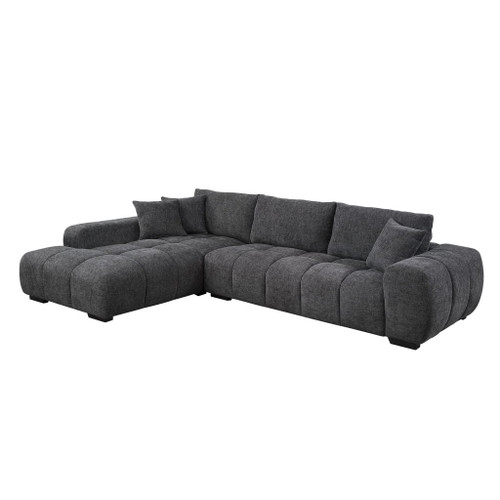 Chosen - Sectional Sofa With Toss Pillows And 1 Chaise - Gray