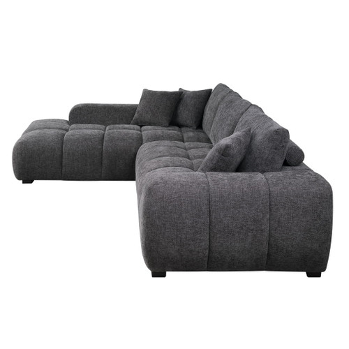 Chosen - Sectional Sofa With Toss Pillows And 1 Chaise - Gray